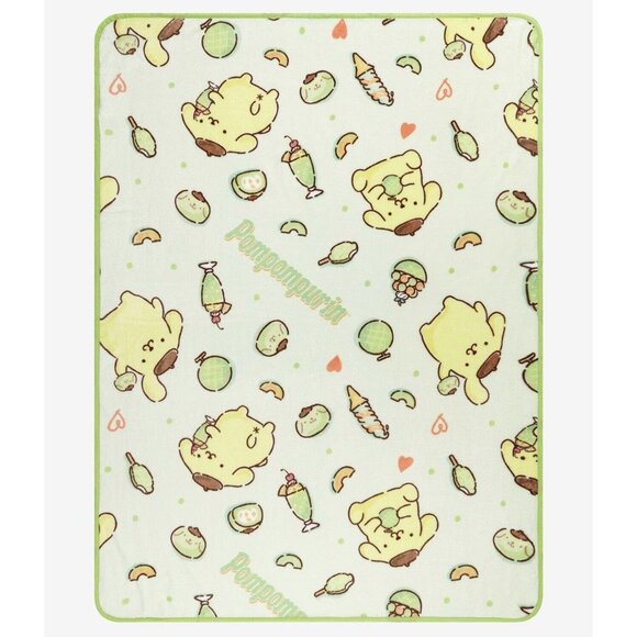 Sanrio Pompompurin Dessert Throw Blanket Bioworld 45 x 60 New NO HANGER